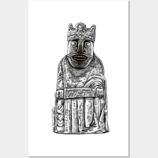 Oseberg Chess King: A Unique Twist on the Classic Lewis Chessmen Design Posters and Art